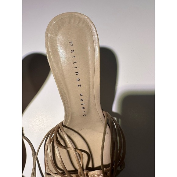 Martinez Valero Tan Strap Up Heels Vintage Sz 6 - Picture 5 of 6